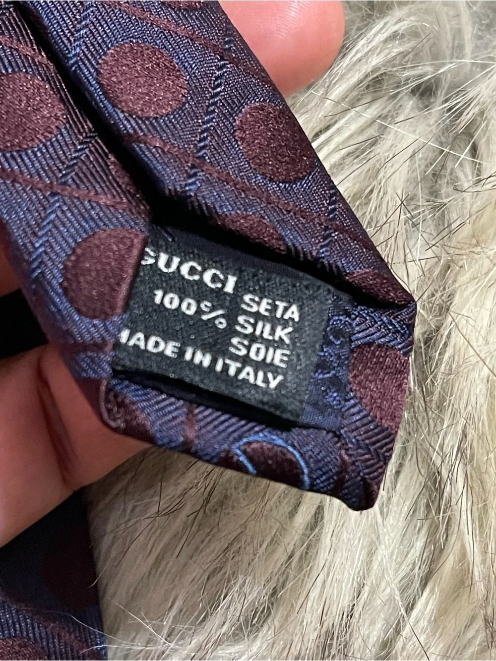 GUCCI Silk Brown Polka Dot Tie Luxury Designer Men's Neckwear Made In Italy